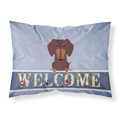 'Caroline'S Treasures Welcome Dachshund Chocolate Pillowcase, Standard'