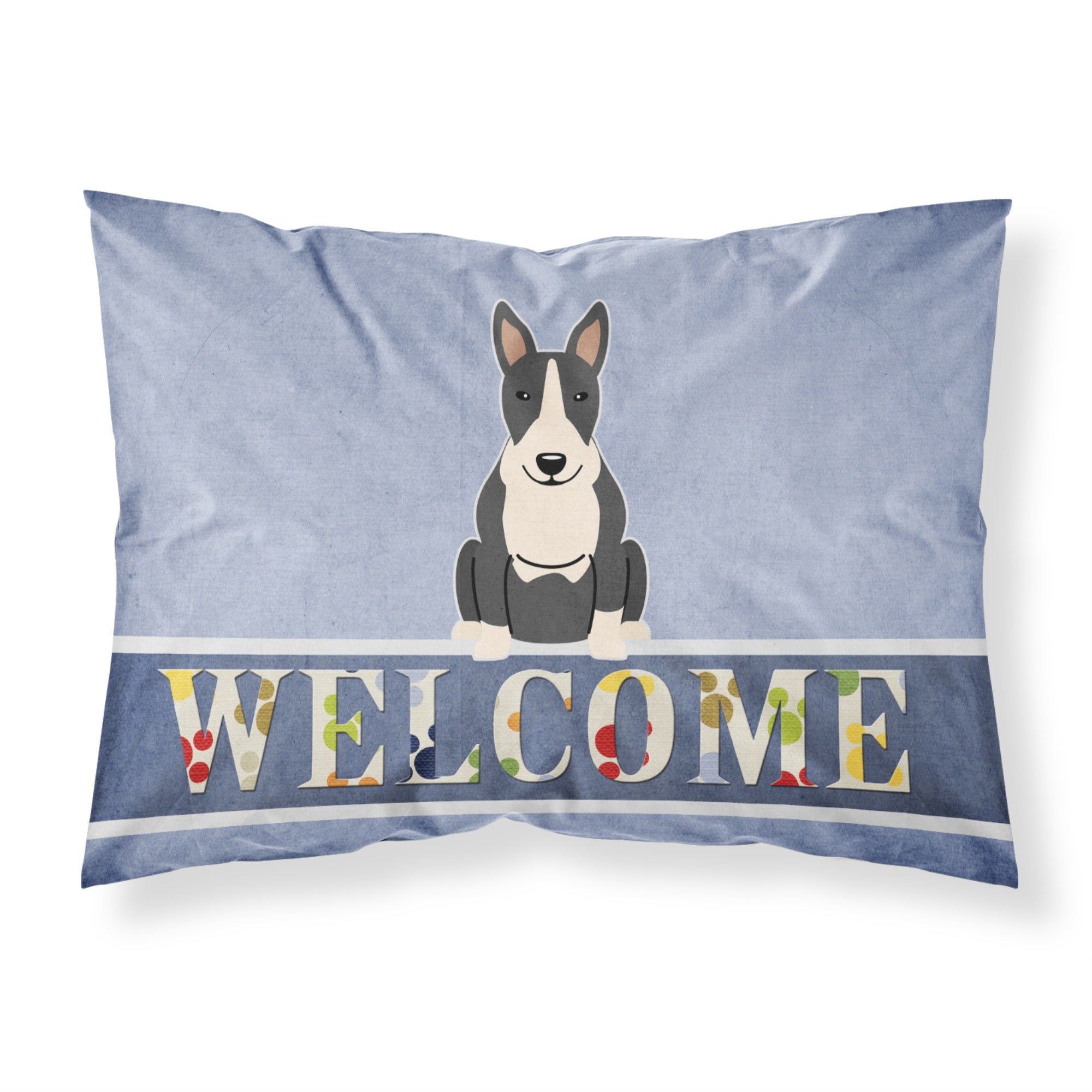 'Caroline'S Treasures Bull Terrier Black White Welcome Pillowcase, Standard, Multicolor'