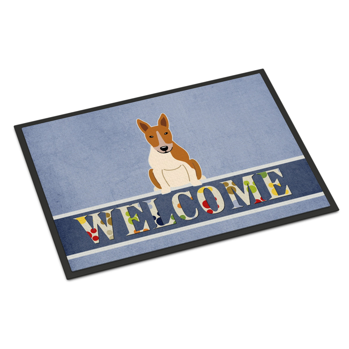 CarolineS Treasures Bull Terrier Red White Welcome Doormat 18 X 27 Multicolor