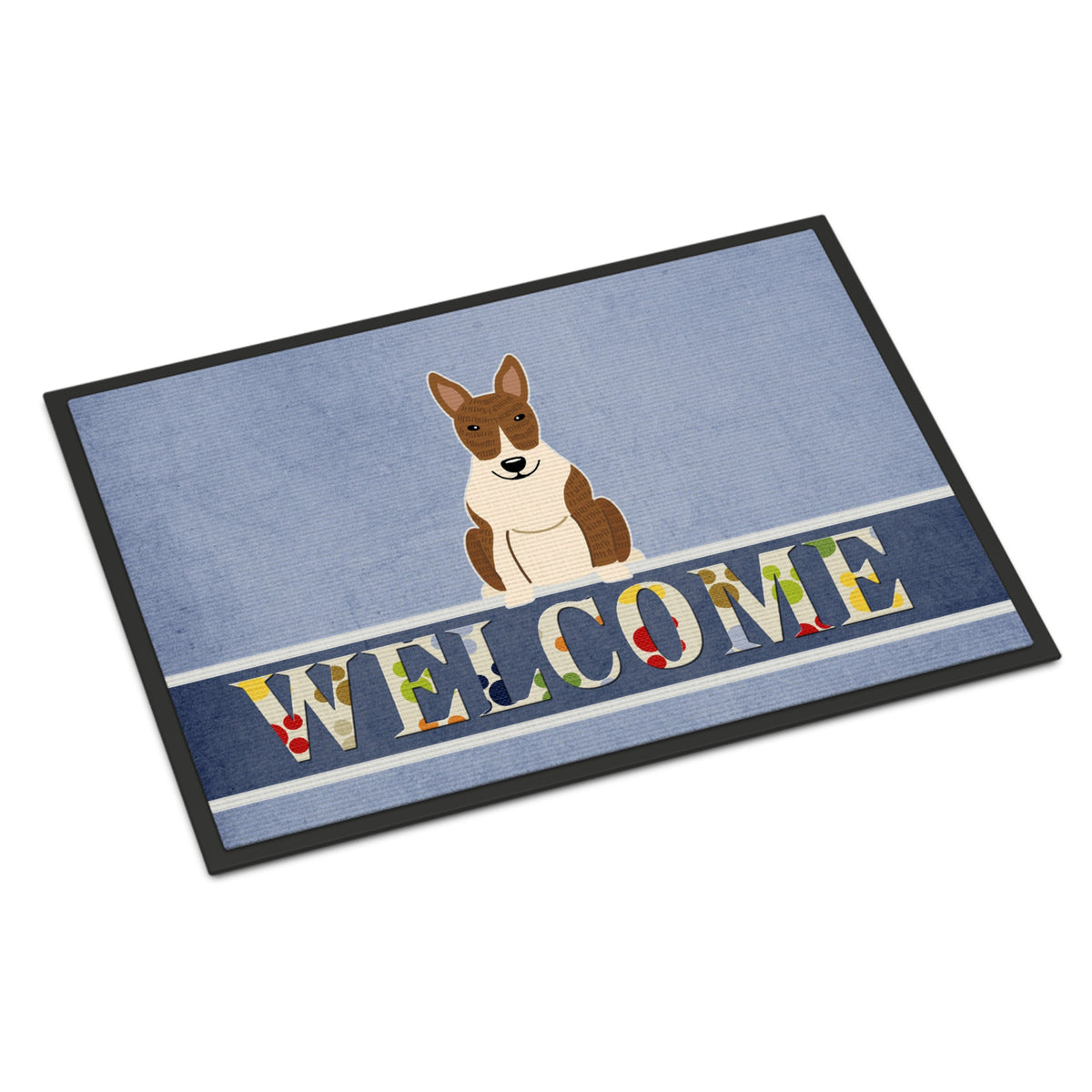CarolineS Treasures Bull Terrier Brindle Welcome Doormat 18 X 27 Multicolor