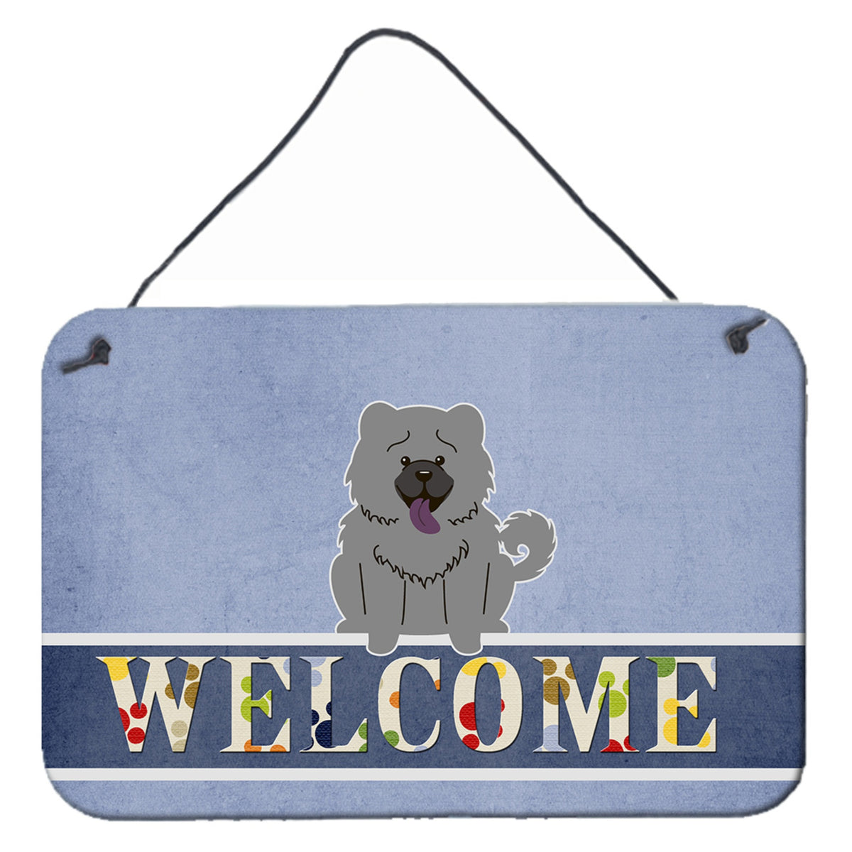 CarolineS Treasures Chow Blue Welcome Metal Print, 8 X 12, Multicolor