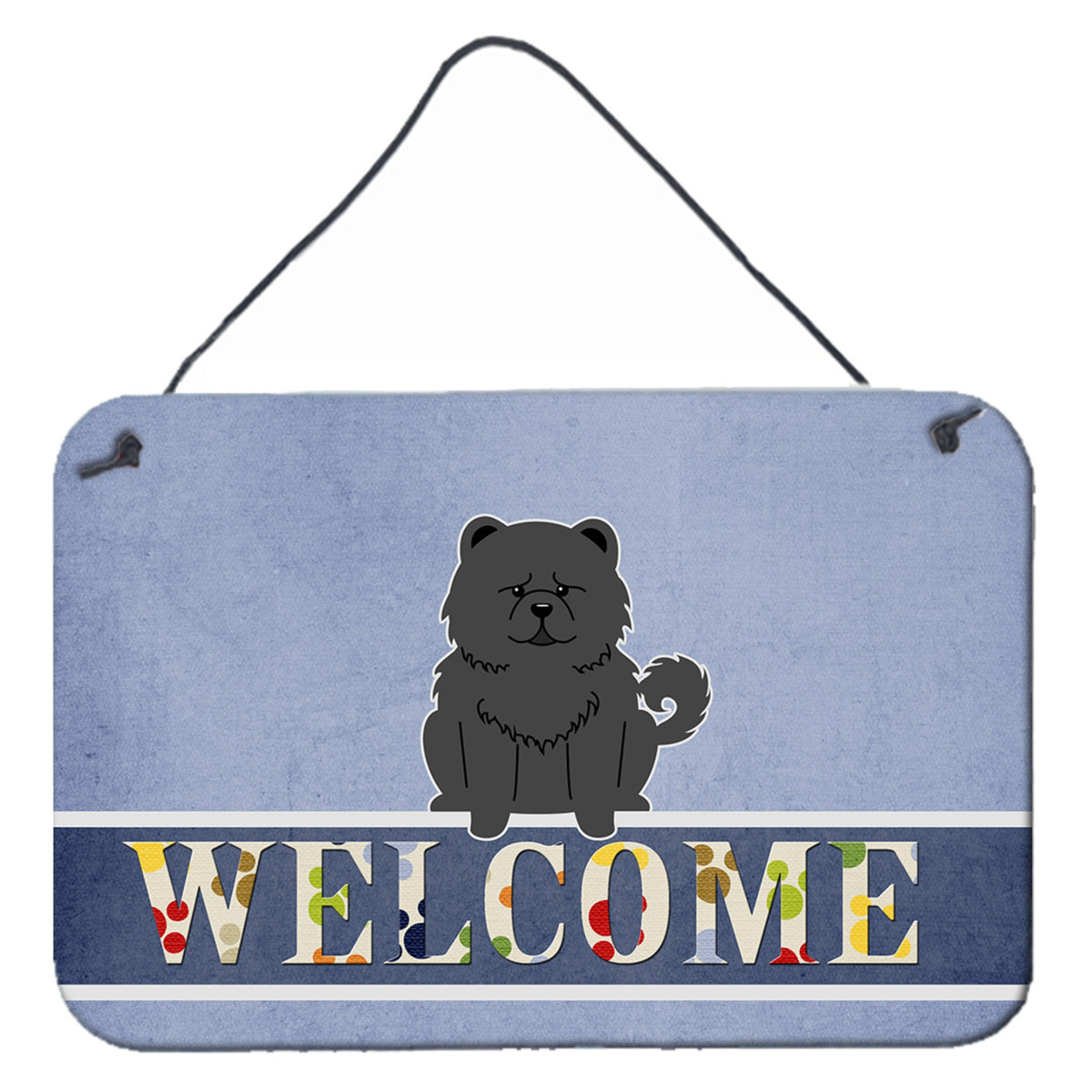 CarolineS Treasures Welcome Chow Black Metal Print, 8 X 12
