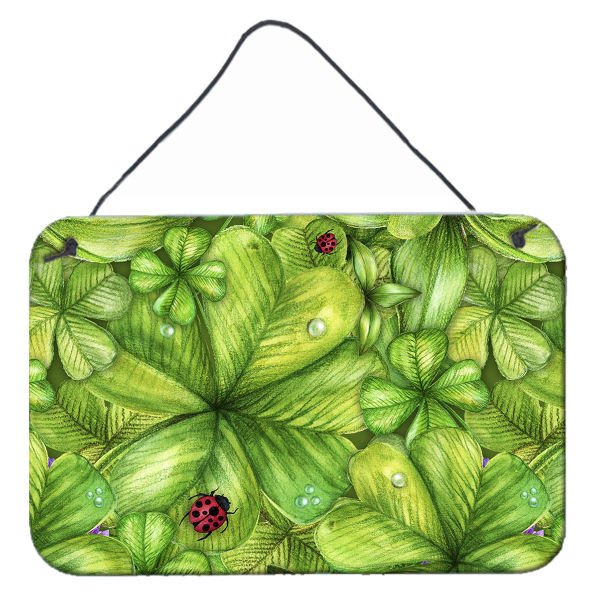 CarolineS Treasures Shamrocks And Lady Bugs Metal Print, 8 Inch  Inch H X 12 Inch  Inch W, Multicolor