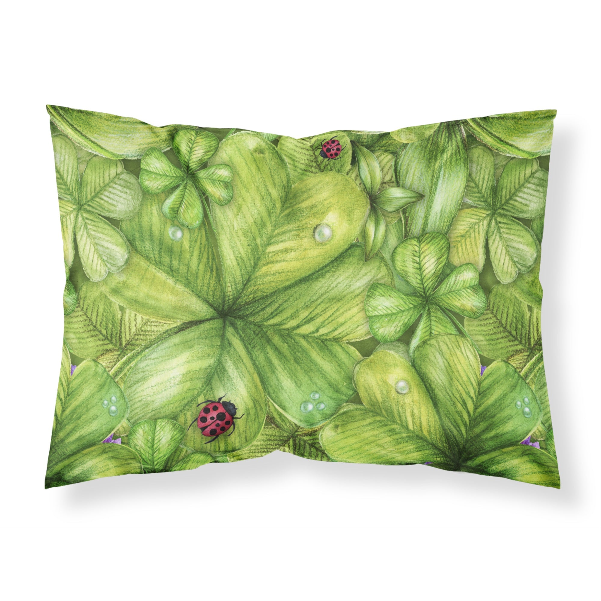 Shamrocks And Lady Bugs Fabric Standard Pillowcase
