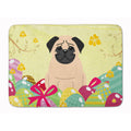Carolines Treasures Easter Eggs Pug Fawn Machine Washable Memory Foam Mat doormats, Multicolor