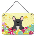 CarolineS Treasures Easter Eggs French Bulldog Black Metal Print, 8 Inch  Inch  H X 12 Inch  Inch  W