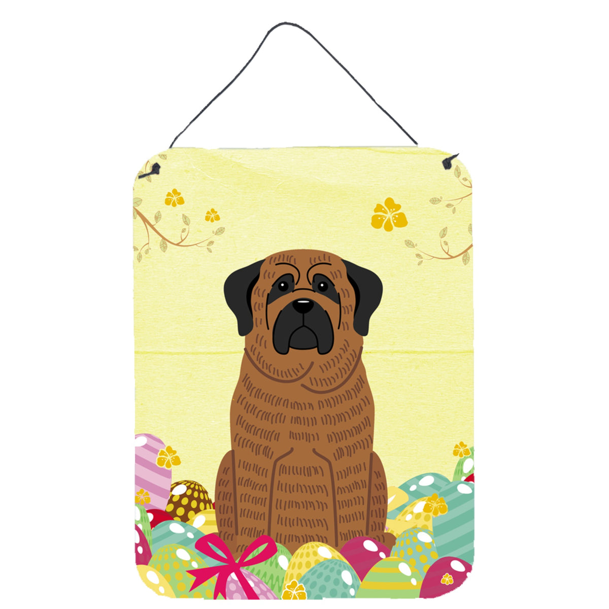 CarolineS Treasures Easter Eggs Mastiff Brindle Metal Print, 16 X 12, Multicolor