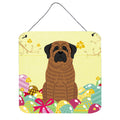CarolineS Treasures Easter Eggs Mastiff Brindle Metal Print, 6 X 6, Multicolor