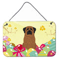 CarolineS Treasures Easter Eggs Mastiff Brindle Metal Print, 8 Inch  Inch H X 12 Inch  Inch W, Multicolor