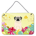 CarolineS Treasures Easter Eggs Mastiff White Metal Print, 8 Inch  Inch H X 12 Inch  Inch W, Multicolor