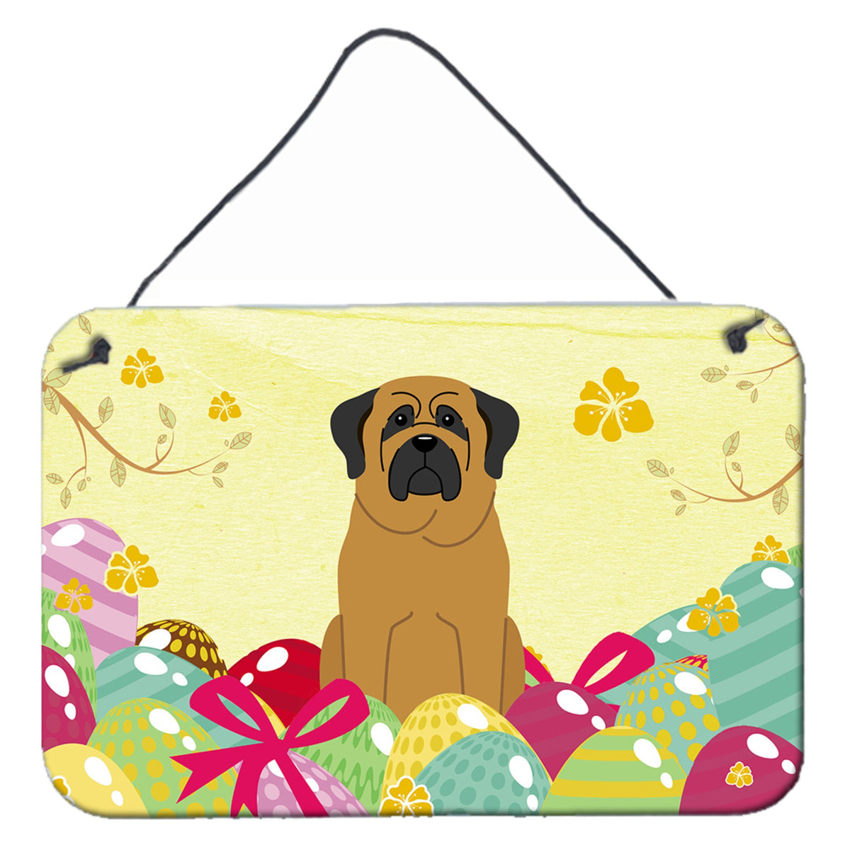 CarolineS Treasures Easter Eggs Mastiff Metal Print, 8 Inch  Inch  H X 12 Inch  Inch  W