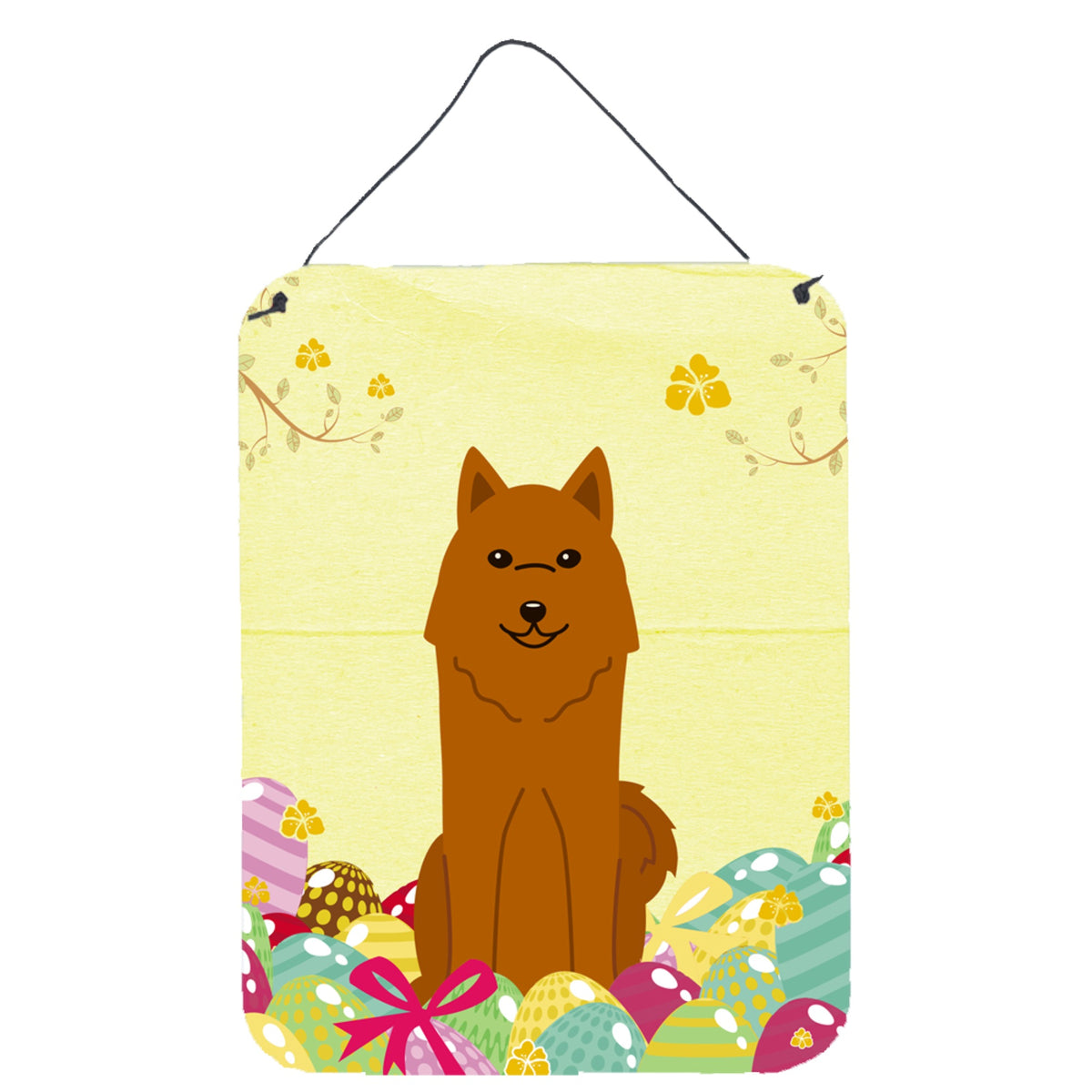 CarolineS Treasures Easter Eggs Karelian Bear Dog Metal Print, 16 X 12, Multicolor