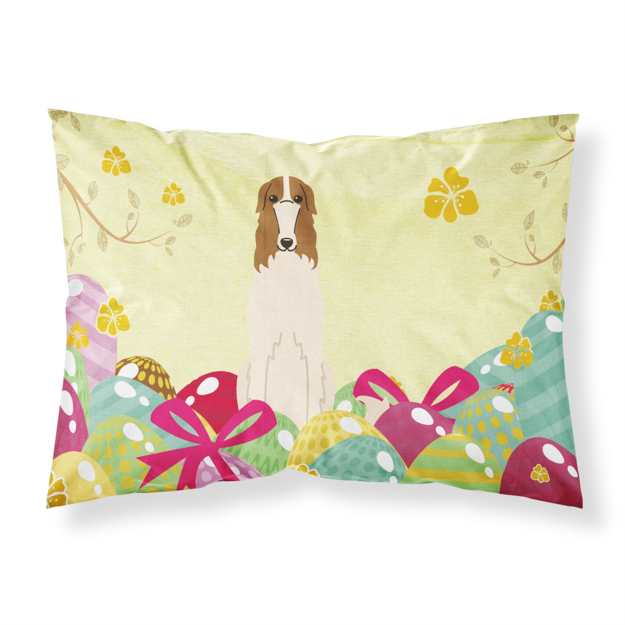 Easter Eggs Borzoi Fabric Standard Pillowcase