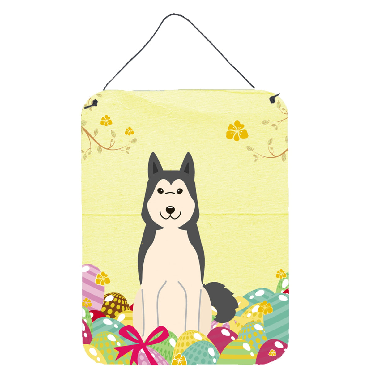 CarolineS Treasures Easter Eggs West Siberian Laika Spitz Metal Print, 16 X 12, Multicolor
