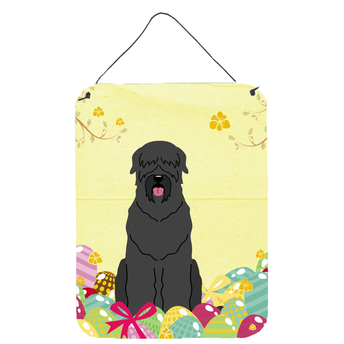 CarolineS Treasures Easter Eggs Black Russian Terrier Metal Print, 16 X 12, Multicolor
