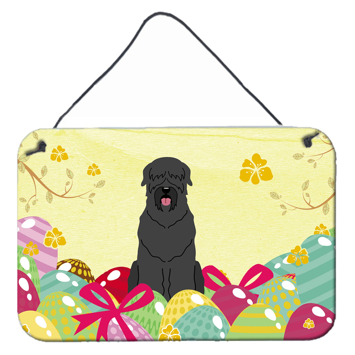 CarolineS Treasures Easter Eggs Black Russian Terrier Metal Print, 8 Inch  Inch  H X 12 Inch  Inch  W