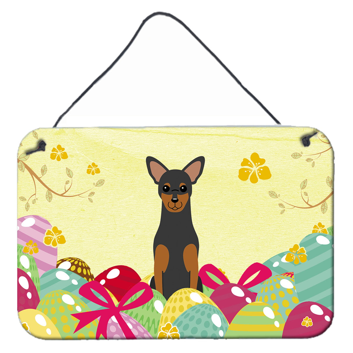 CarolineS Treasures Easter Eggs Manchester Terrier Metal Print, 8 Inch  Inch  H X 12 Inch  Inch  W