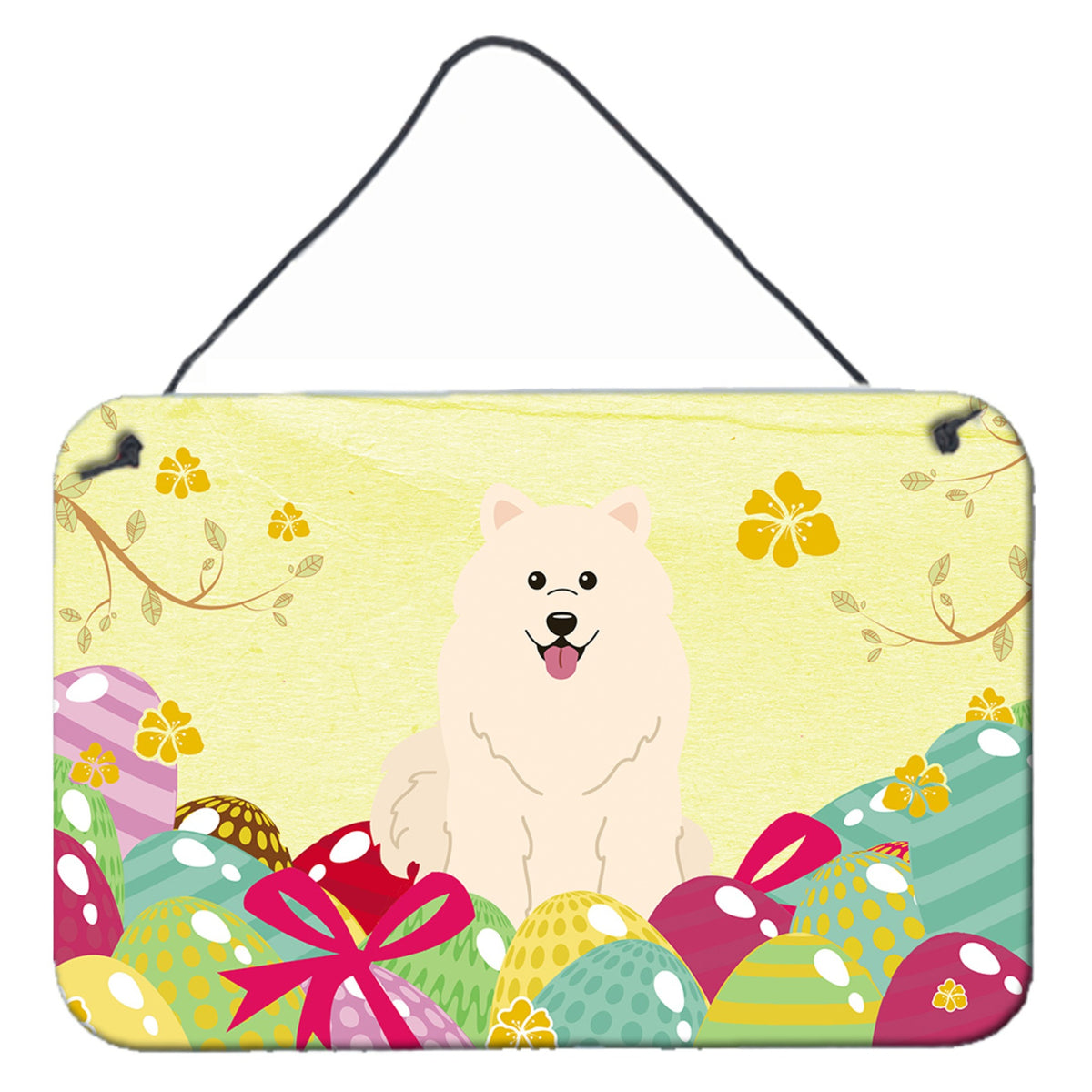 CarolineS Treasures Easter Eggs Samoyed Metal Print, 8 Inch  Inch  H X 12 Inch  Inch  W