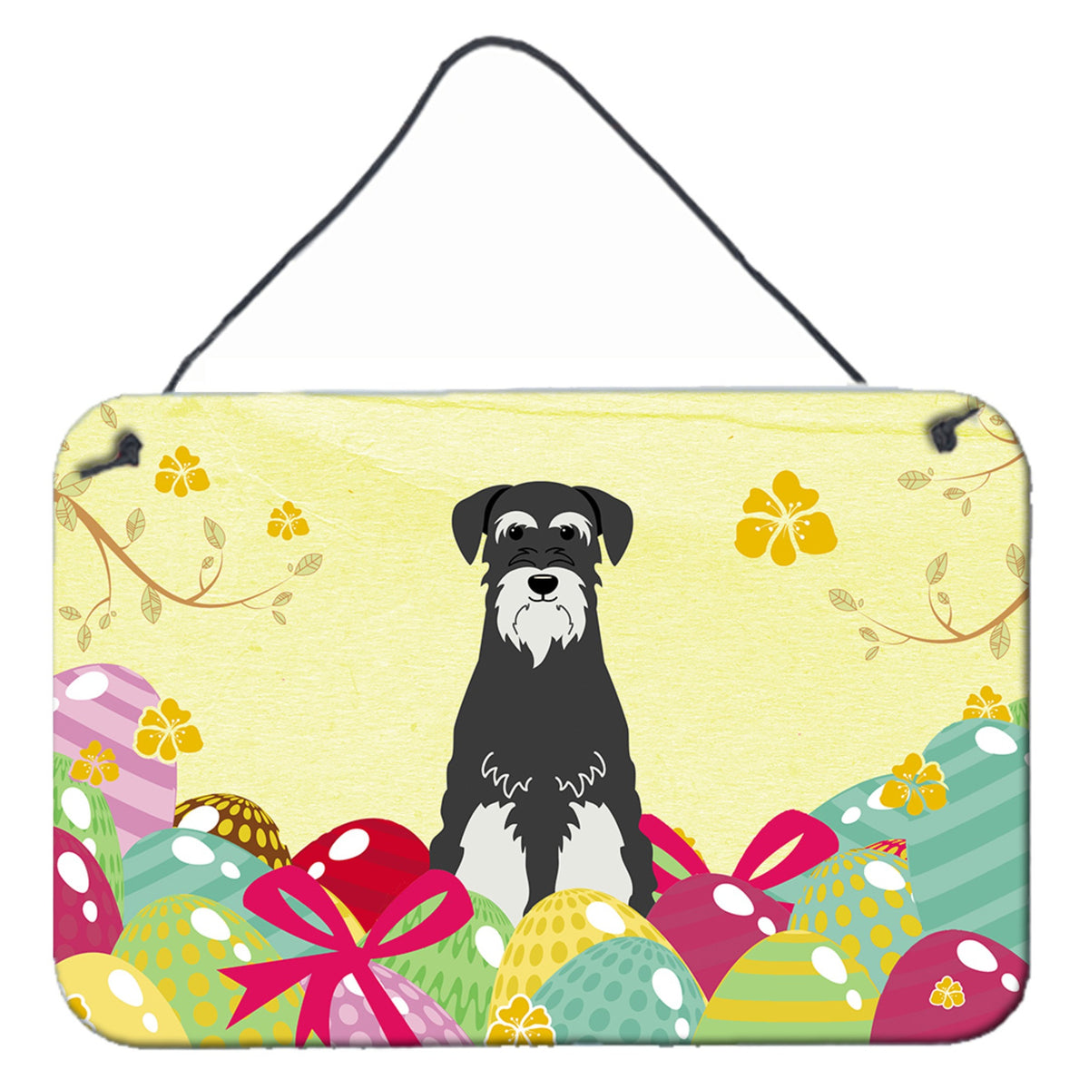 CarolineS Treasures Easter Eggs Standard Schnauzer Metal Print, 8 Inch  Inch H X 12 Inch  Inch W, Multicolor