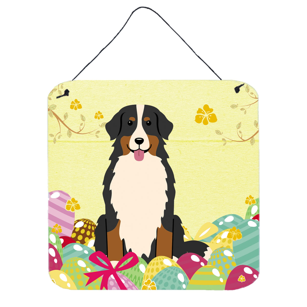 CarolineS Treasures Easter Eggs Bernese Mountain Dog Metal Print, 6 X 6, Multicolor