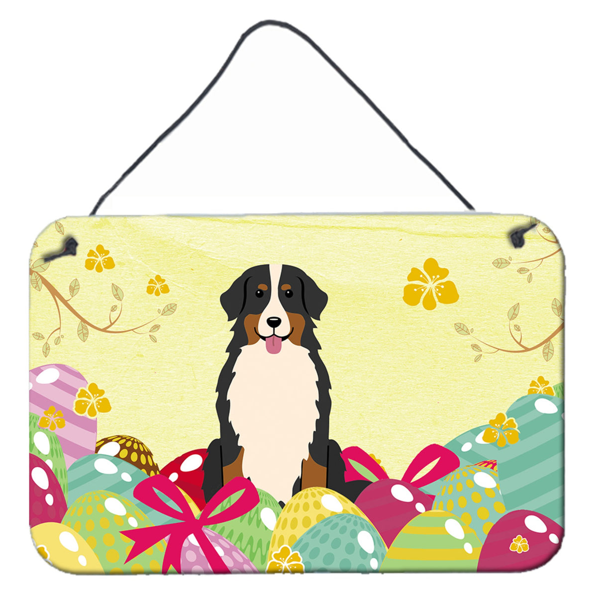 CarolineS Treasures Easter Eggs Bernese Mountain Dog Metal Print, 8 Inch  Inch  H X 12 Inch  Inch  W