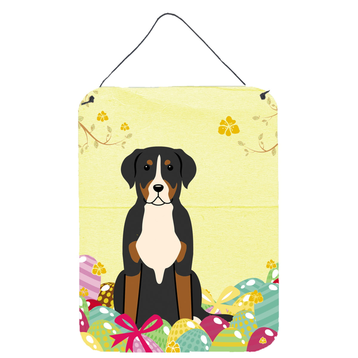 CarolineS Treasures Easter Eggs Greater Swiss Mountain Dog Metal Print, 16 X 12, Multicolor