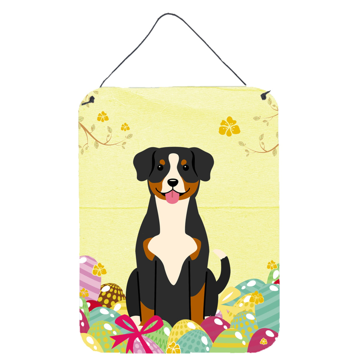 CarolineS Treasures Easter Eggs Entlebucher Metal Print, 16 X 12, Multicolor