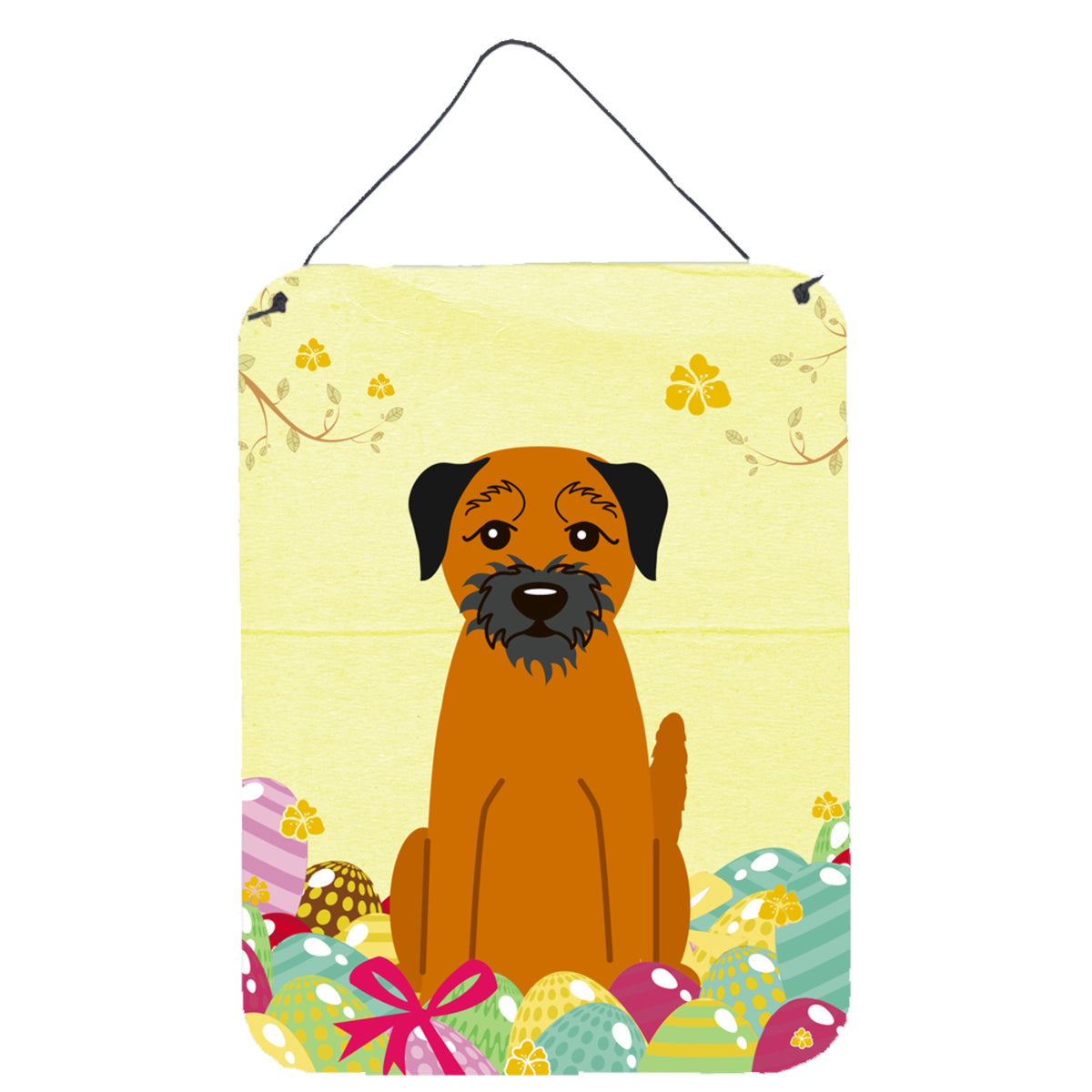 CarolineS Treasures Easter Eggs Border Terrier Metal Print, 16 X 12, Multicolor