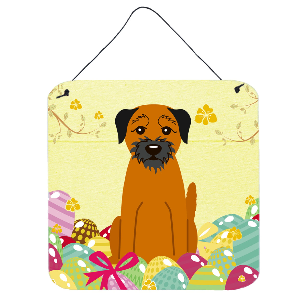CarolineS Treasures Easter Eggs Border Terrier Metal Print, 6 X 6, Multicolor
