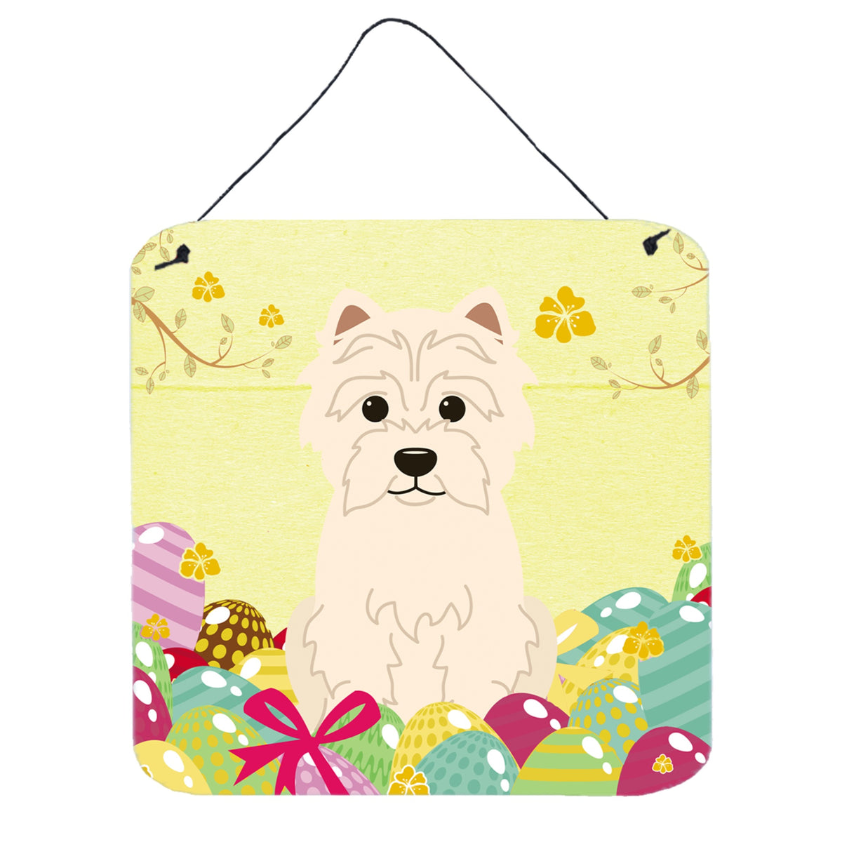CarolineS Treasures Easter Eggs Westie Metal Print, 6 X 6, Multicolor