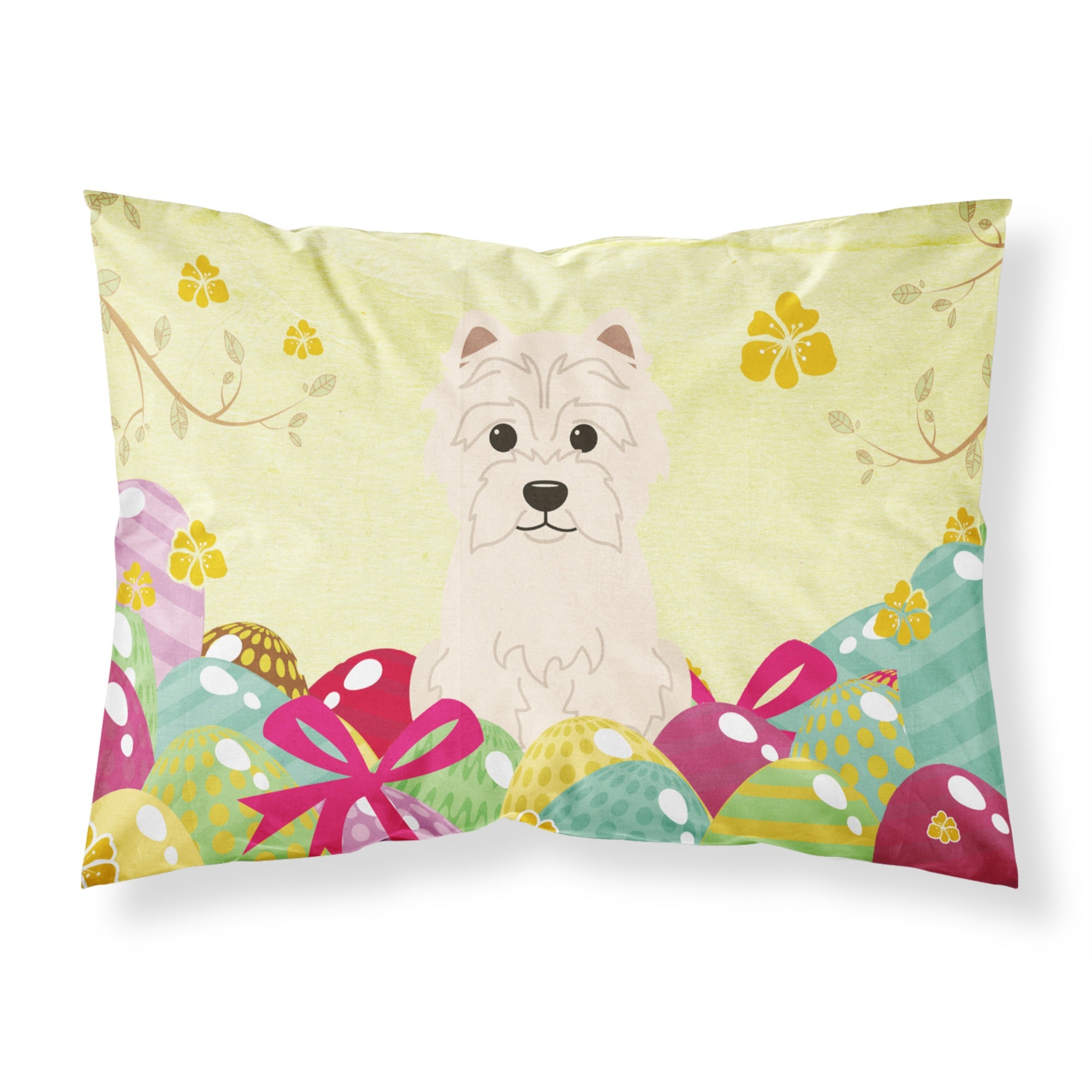 Easter Eggs Westie Fabric Standard Pillowcase