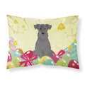 Easter Eggs Miniature Schanuzer Black Fabric Standard Pillowcase