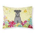 Easter Eggs Miniature Schanuzer Black Silver Fabric Standard Pillowcase