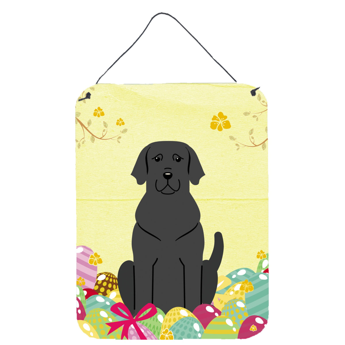 CarolineS Treasures Easter Eggs Black Labrador Metal Print, 16 X 12, Multicolor
