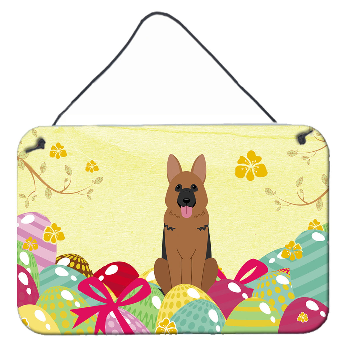 CarolineS Treasures Easter Eggs German Shepherd Metal Print, 8 Inch  Inch  H X 12 Inch  Inch  W