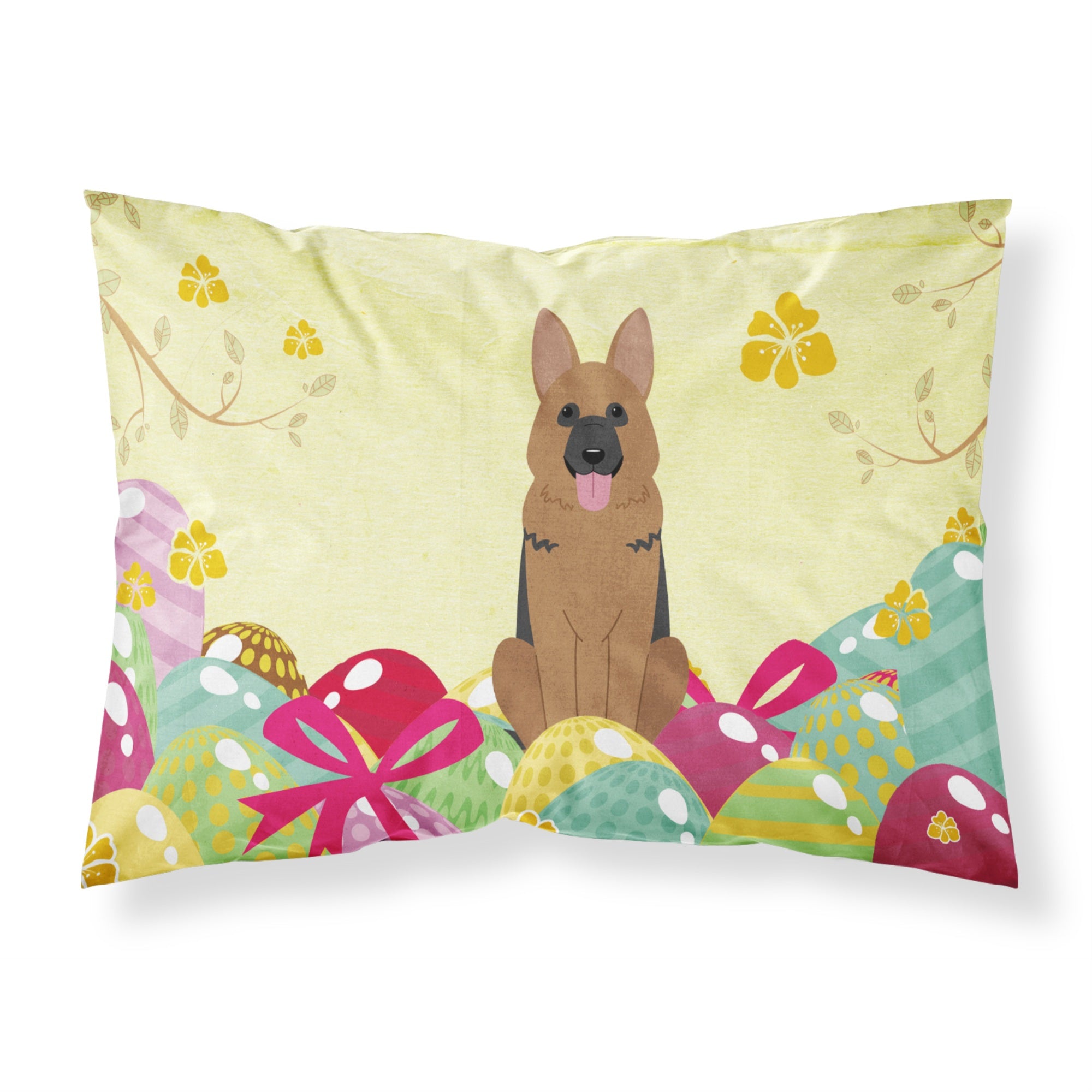 Easter Eggs German Shepherd Fabric Standard Pillowcase