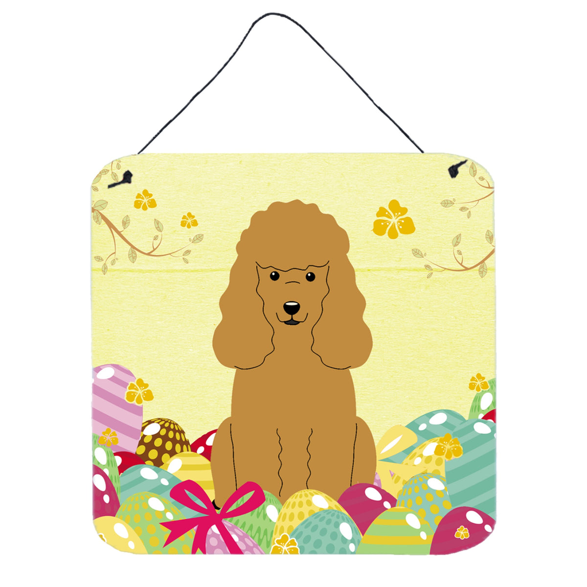 CarolineS Treasures Easter Eggs Poodle Tan Metal Print, 6 X 6, Multicolor