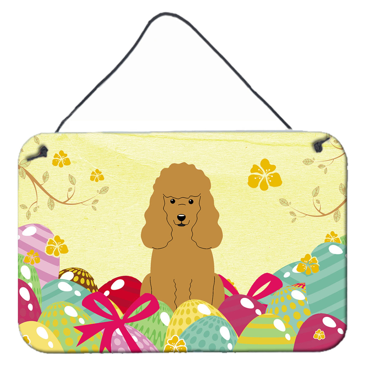 CarolineS Treasures Easter Eggs Poodle Tan Metal Print, 8 Inch  Inch  H X 12 Inch  Inch  W