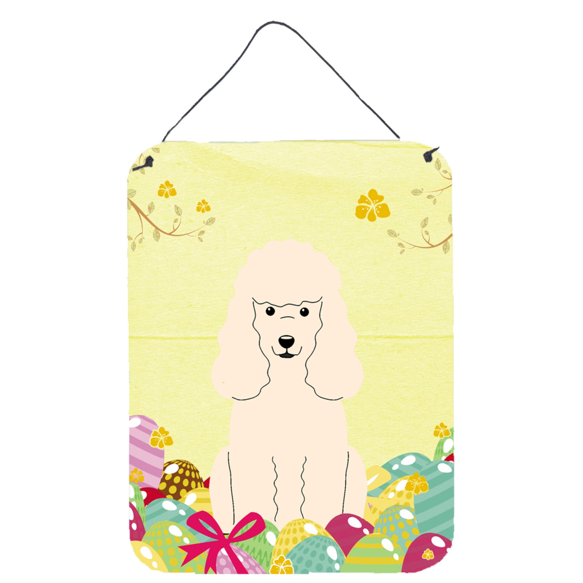 CarolineS Treasures Easter Eggs Poodle White Metal Print, 16 X 12, Multicolor