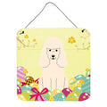 CarolineS Treasures Easter Eggs Poodle White Metal Print, 6 X 6, Multicolor