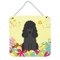 CarolineS Treasures Easter Eggs Poodle Black Metal Print, 6 X 6, Multicolor