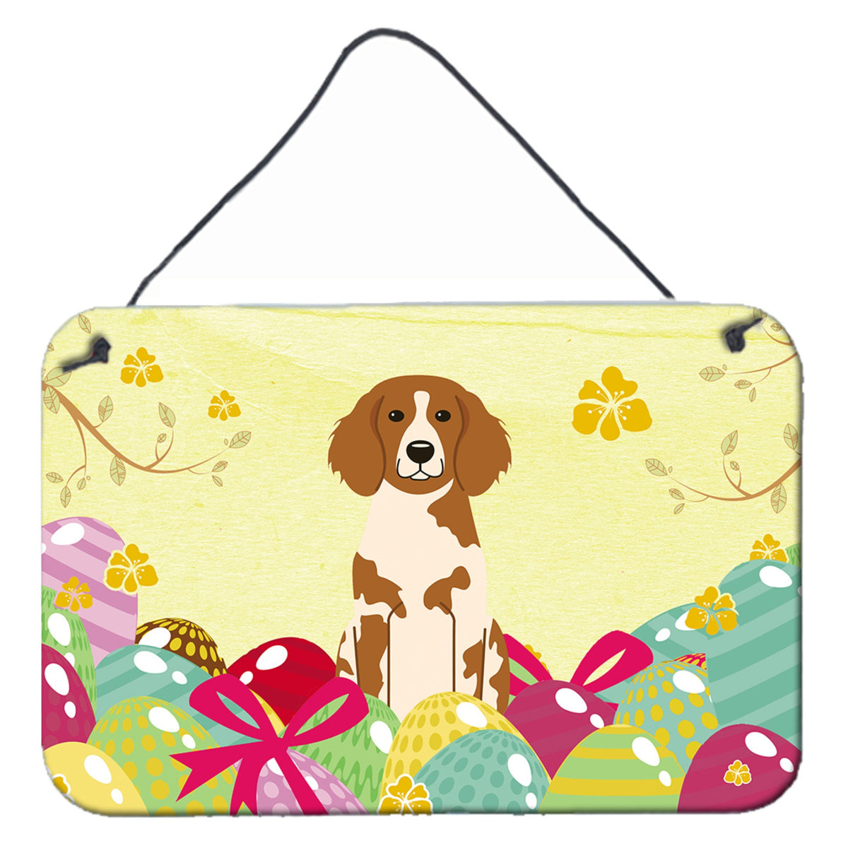 CarolineS Treasures Easter Eggs Brittany Spaniel Metal Print, 8 Inch  Inch H X 12 Inch  Inch W, Multicolor