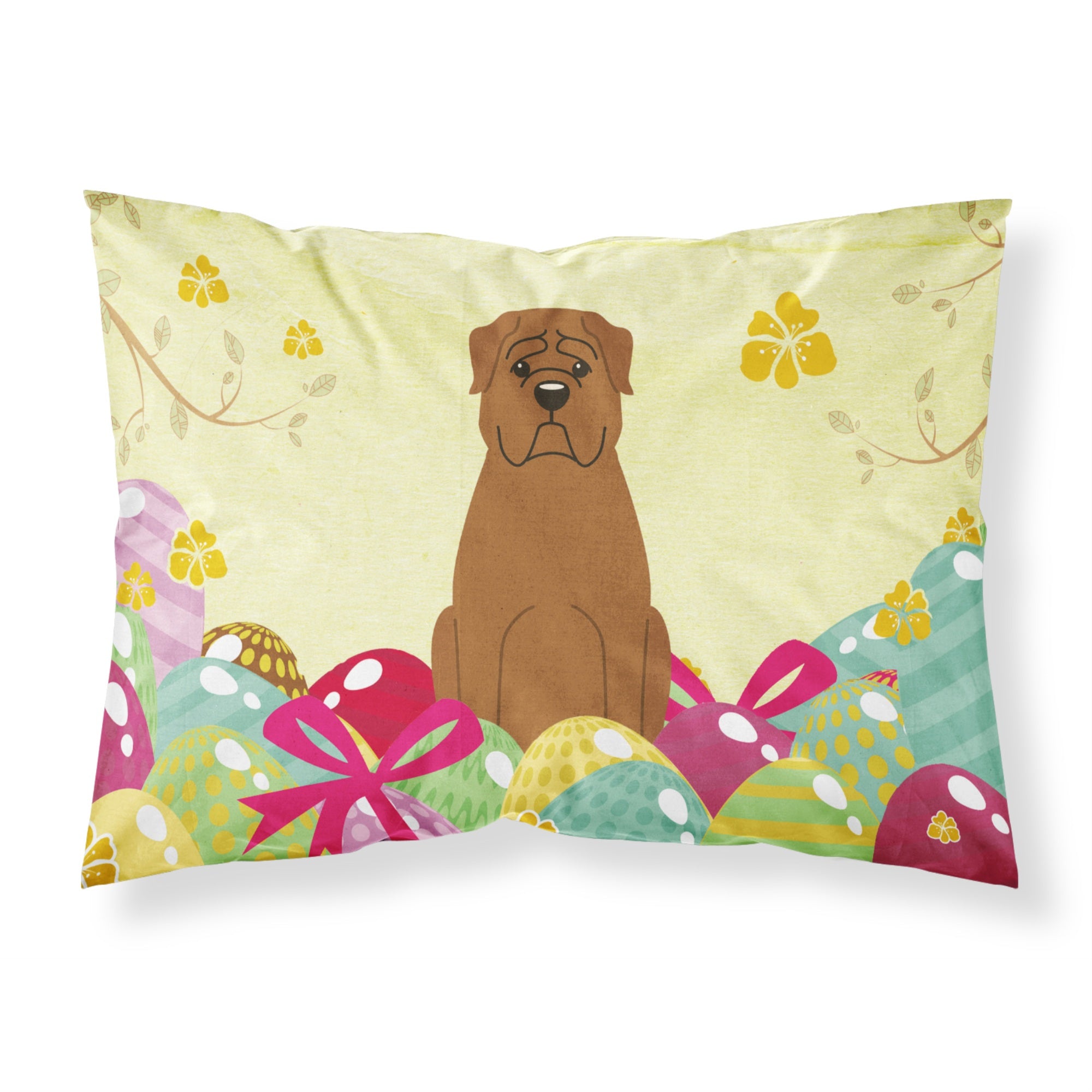 Easter Eggs Dogue De Bourdeaux Fabric Standard Pillowcase