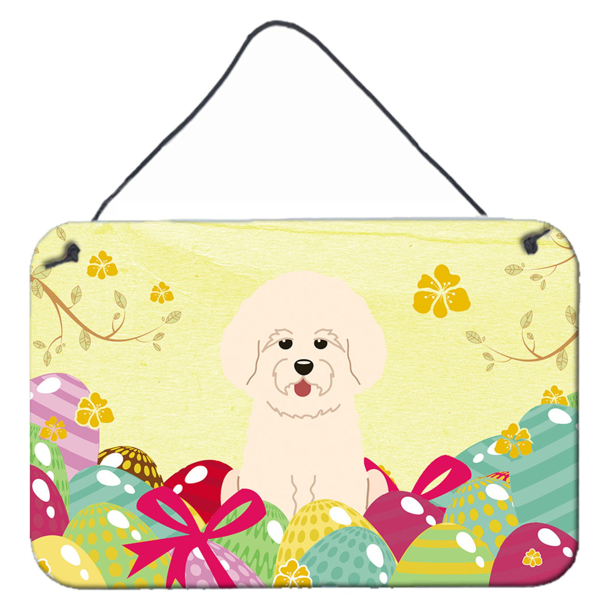 CarolineS Treasures Easter Eggs Bichon Frise Metal Print, 8 Inch  Inch  H X 12 Inch  Inch  W