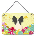 CarolineS Treasures Easter Eggs Papillon Black White Metal Print, 8 Inch  Inch  H X 12 Inch  Inch  W