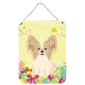 CarolineS Treasures Easter Eggs Papillon Sable White Metal Print, 16 X 12, Multicolor