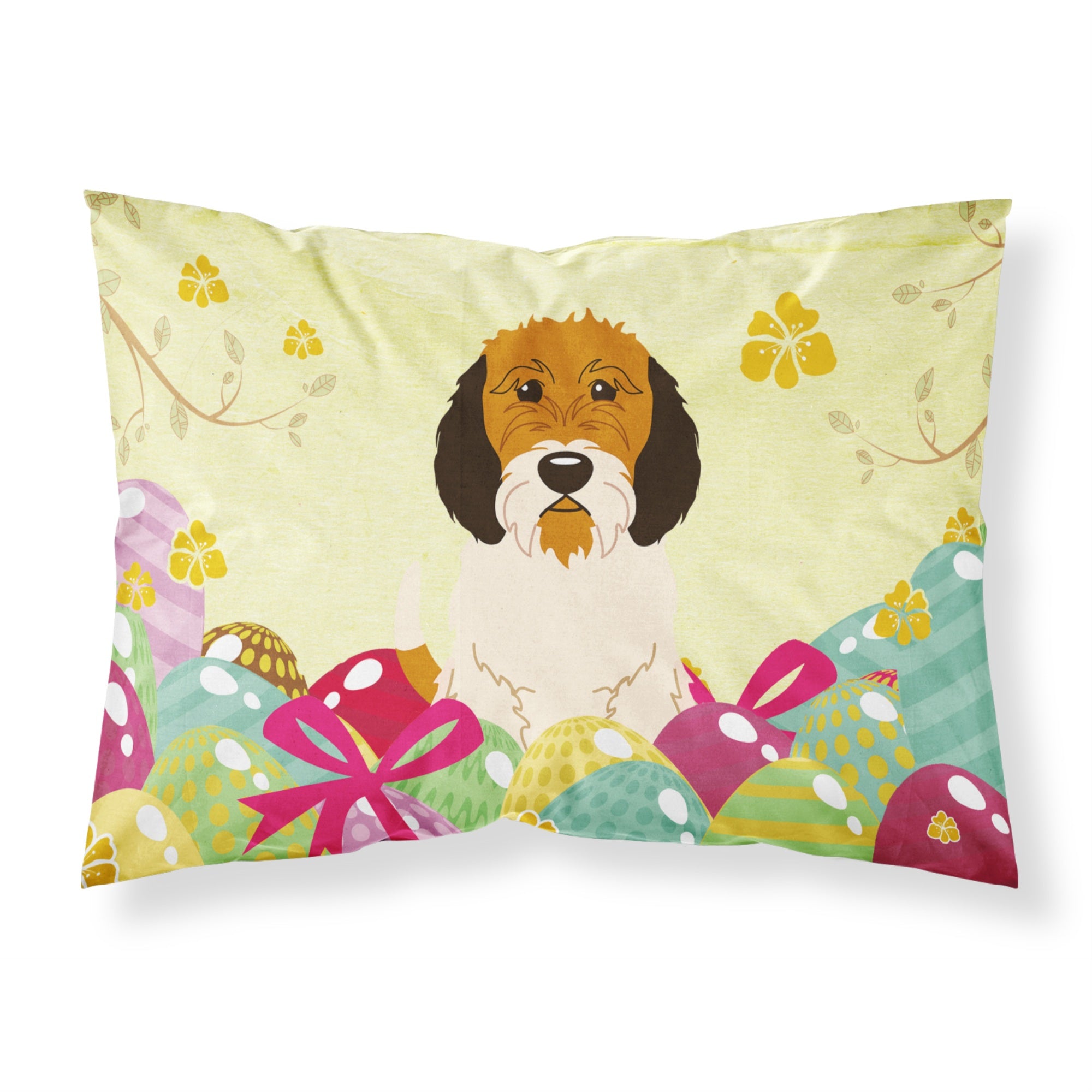 Easter Eggs Petit Basset Griffon Veenden Fabric Standard Pillowcase
