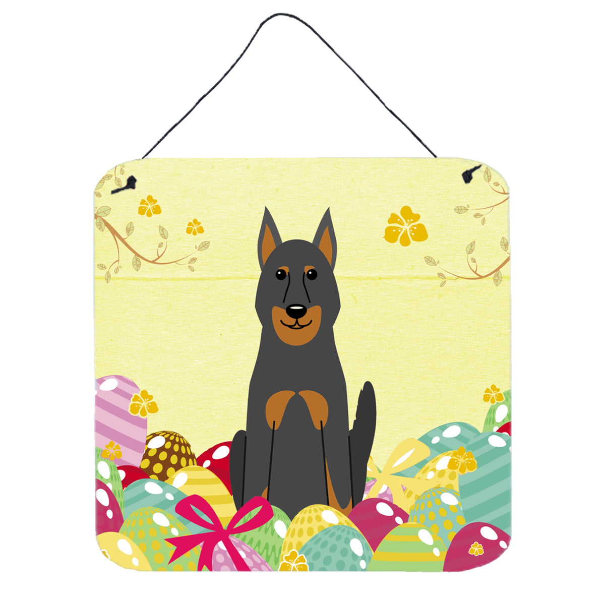 CarolineS Treasures Easter Eggs Beauce Shepherd Dog Metal Print, 6 X 6, Multicolor