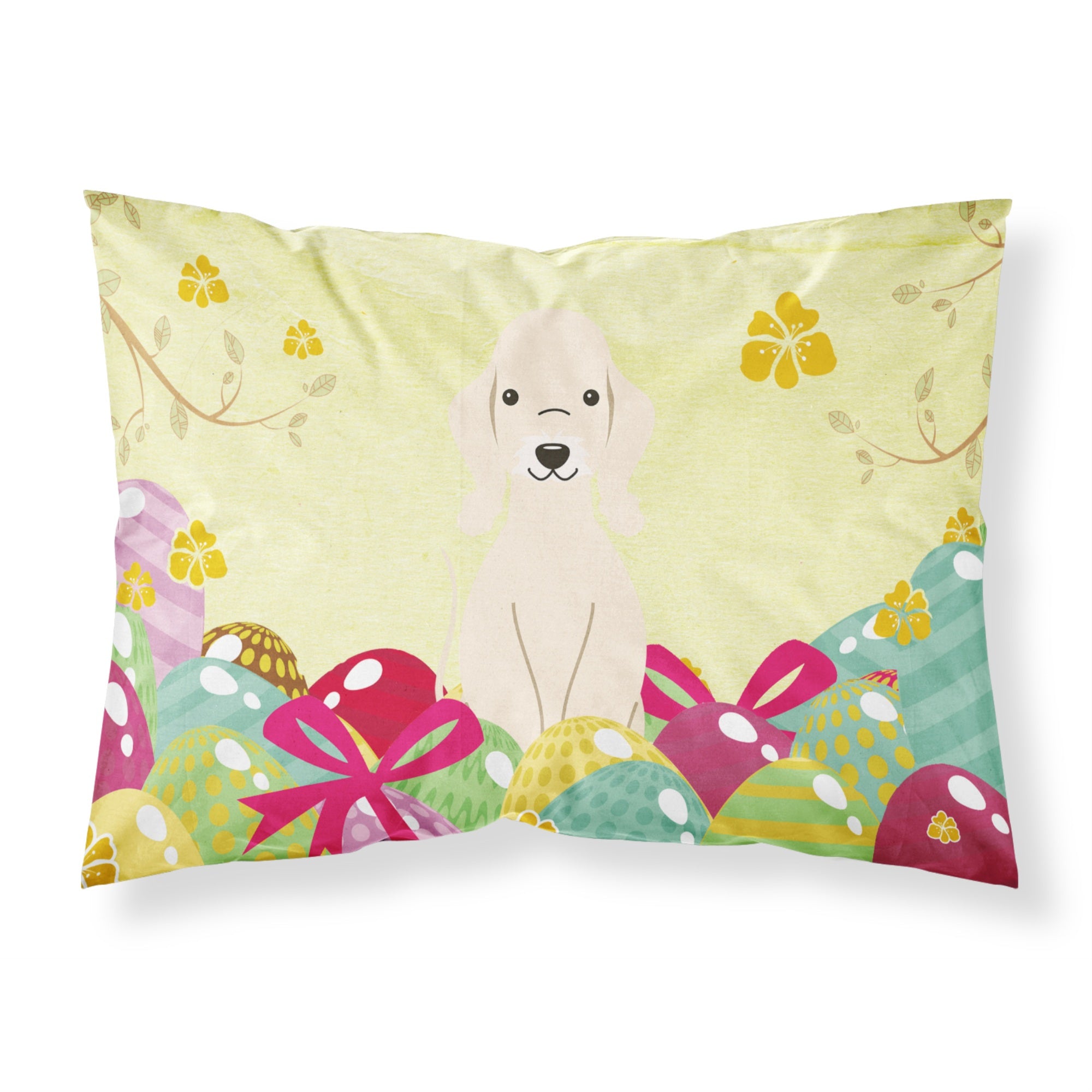 Easter Eggs Bedlington Terrier Sandy Fabric Standard Pillowcase
