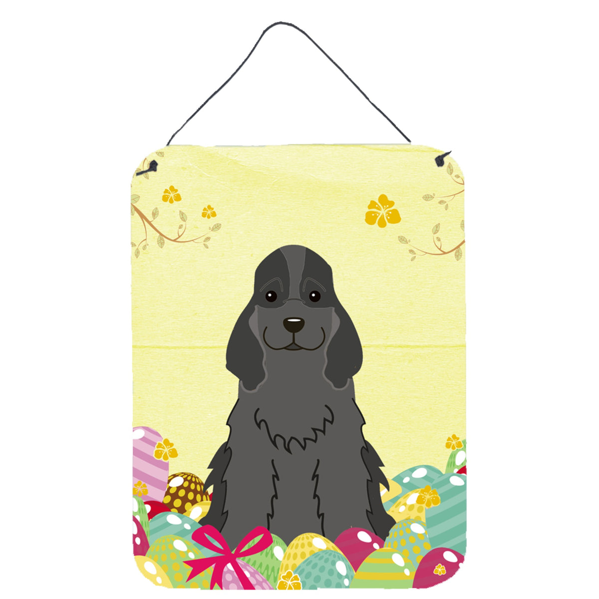 CarolineS Treasures Easter Eggs Cocker Spaniel Black Metal Print, 16 X 12, Multicolor